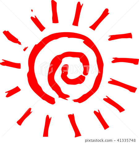 Summer sun red hand-painted illustration Summer sun red hand-painted illustration 41335748