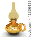Old retro vintage golden kerosene lamp. 3d render 41336459
