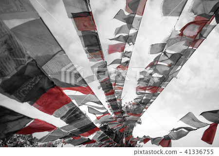 colorful waving prayer flags colorful waving prayer flags 41336755
