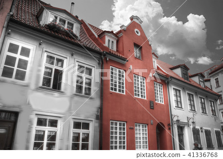 old houses on Riga street. Latvia 41336768