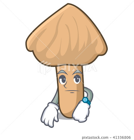 Waiting inocybe mushroom mascot cartoon Waiting inocybe mushroom mascot cartoon 41336806
