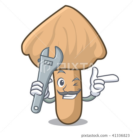 Mechanic inocybe mushroom mascot cartoon Mechanic inocybe mushroom mascot cartoon 41336823