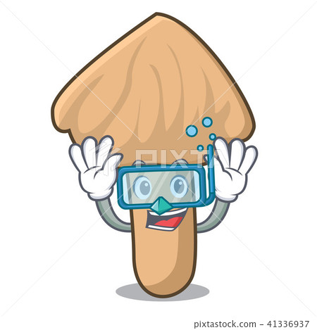 Diving inocybe mushroom character cartoon 41336937