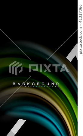 Liquid fluid colors holographic design with metallic style line shape 41337366