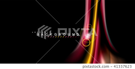 Color shiny light effects on black, liquid style multicolored wavy shape Color shiny light effects on black, liquid style multicolored wavy shape 41337623