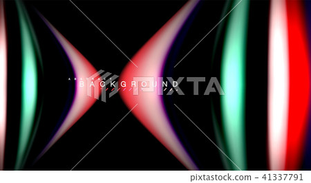 Abstract wave lines fluid rainbow style color stripes on black background. Artistic illustration for 41337791