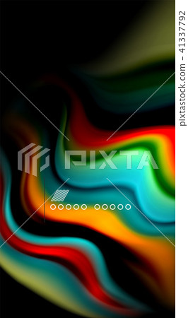 Abstract wave lines fluid rainbow style color stripes on black background. Artistic illustration for Abstract wave lines fluid rainbow style color stripes on black background. Artistic illustration for 41337792