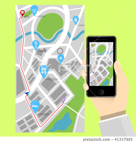 Mobile phone flat design and map application Mobile phone flat design and map application 41337985