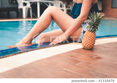 Close up portrait of young woman relaxing Close up portrait of young woman relaxing 41338479