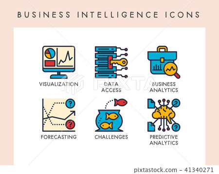 Business intelligence icons 41340271