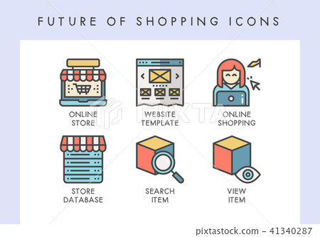 Future of shopping icons 41340287