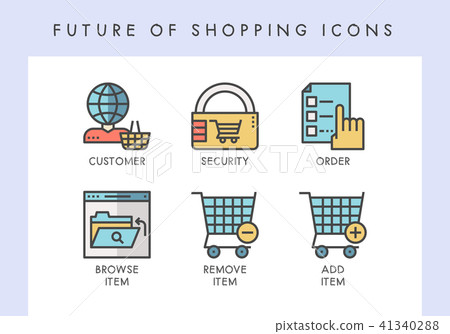Future of shopping icons 41340288