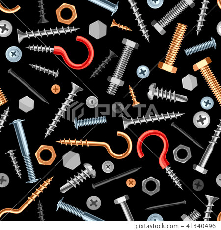 Seamless pattern with bolts nuts nails. Seamless pattern with bolts nuts nails. 41340496