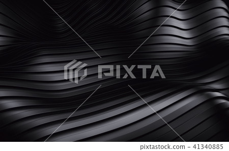 Black stripe waves futuristic background. 3d render Black stripe waves futuristic background. 3d render 41340885
