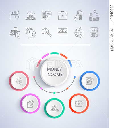 Money Income E-commerce Web Buttons Business 41340963