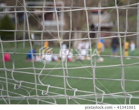 Hang bended white black soccer nets Hang bended white black soccer nets 41341081