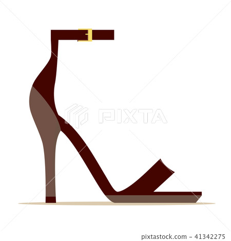 Ankle Strap Scarlet Shoe Isolated Illustration 41342275