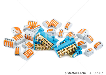 Electrical terminal blocks isolated on white 41342414