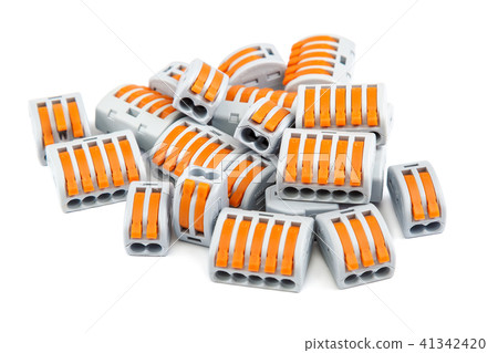Electrical terminal blocks isolated on white 41342420