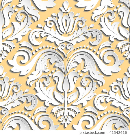 Seamless Oriental Pattern With 3D Elements 41342616