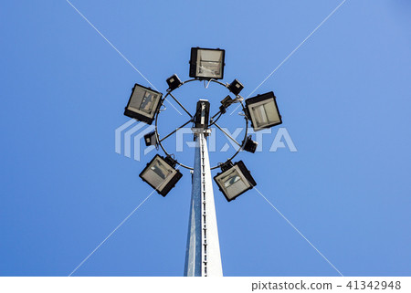 Ground light pole on blusky background Ground light pole on blusky background 41342948