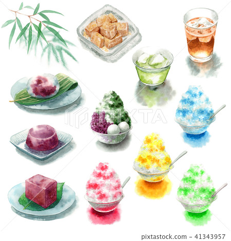 Various materials of shaved ice and summer sweets and drinks Various materials of shaved ice and summer sweets and drinks 41343957