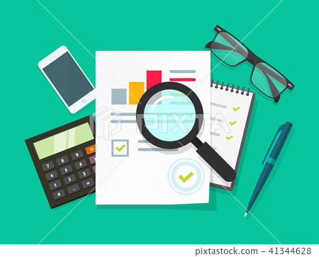Auditor work desk, accounting business research, financial audit, tax report Auditor work desk, accounting business research, financial audit, tax report 41344628
