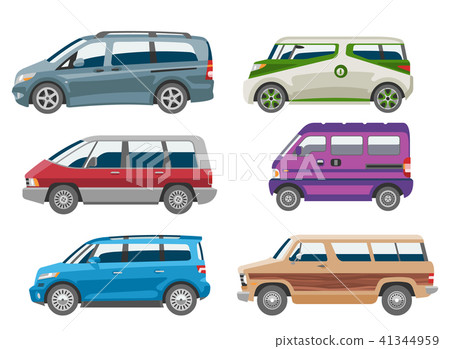 Minivan car vector van auto vehicle family minibus vehicle and automobile banner isolated citycar on 41344959