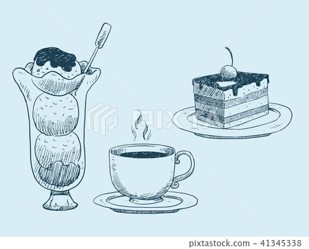 Food sketch vector natural menu restaurant fresh hand drawn product and kitchen doodle meal cooking Food sketch vector natural menu restaurant fresh hand drawn product and kitchen doodle meal cooking 41345338