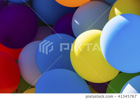 Background of a set of colored balloons on the sky Background of a set of colored balloons on the sky 41345767