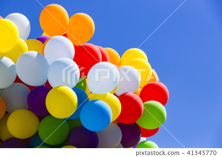 Background of a set of colored balloons on the sky Background of a set of colored balloons on the sky 41345770
