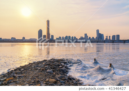 Sunset at Seoul City Skyline,South Korea 41346427