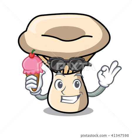 With ice cream milk mushroom character cartoon With ice cream milk mushroom character cartoon 41347598