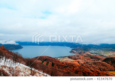 Hokkaido Usuzan mountain forest and lake Toya 41347670