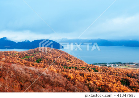 Hokkaido Usuzan mountain forest and lake Toya 41347683