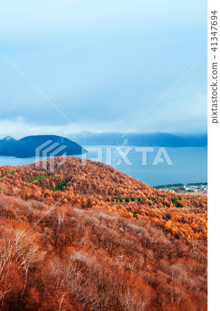 Hokkaido Usuzan mountain forest and lake Toya 41347694
