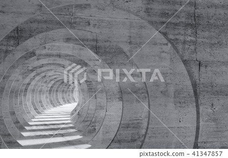Abstract empty gray concrete tunnel interior 3 d 41347857