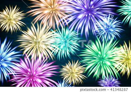 Fireworks and copy space - abstract holiday Fireworks and copy space - abstract holiday 41348287