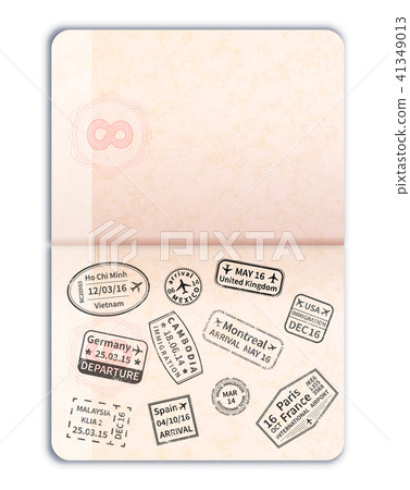 Realistic open foreign passport 41349013