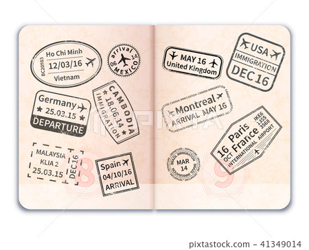 Realistic open foreign passport 41349014