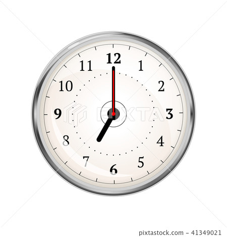 Realistic clock face showing 07-00 on white Realistic clock face showing 07-00 on white 41349021