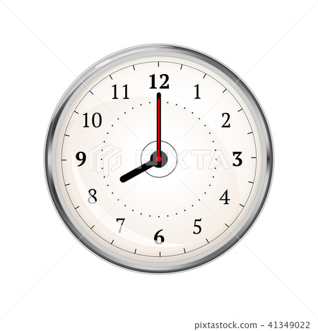 Realistic clock face showing 08-00 on white Realistic clock face showing 08-00 on white 41349022