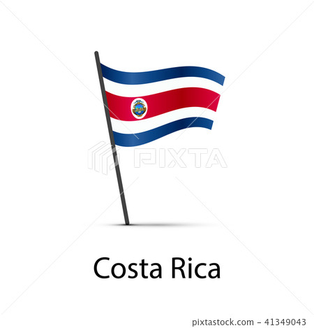 Costa Rica flag on pole, infographic element Costa Rica flag on pole, infographic element 41349043