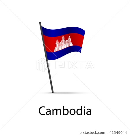 Cambodia flag on pole, infographic element Cambodia flag on pole, infographic element 41349044