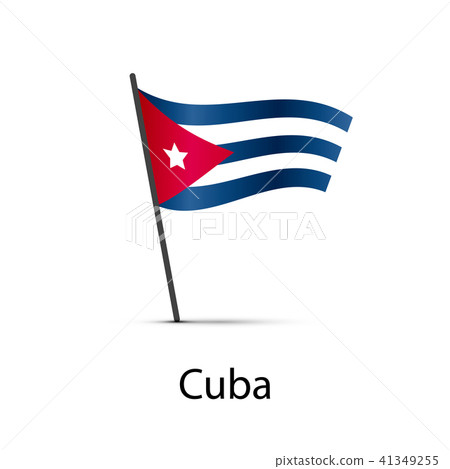 Cuba flag on pole, infographic element on white Cuba flag on pole, infographic element on white 41349255