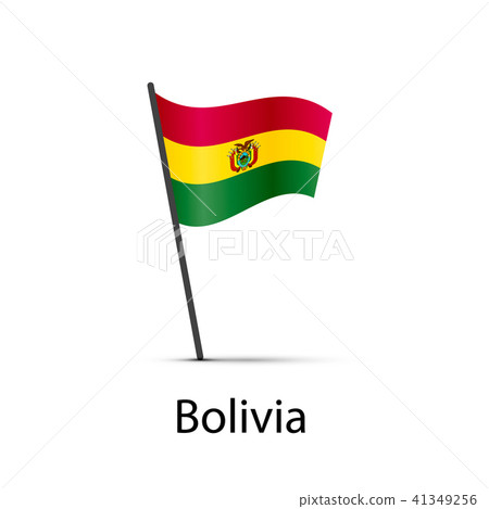 Bolivia flag on pole, infographic element on white 41349256