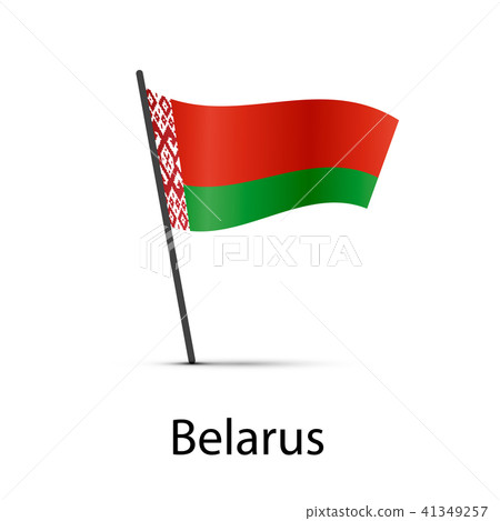 Belarus flag on pole, infographic element on white Belarus flag on pole, infographic element on white 41349257