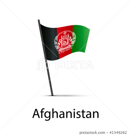 Afghanistan flag on pole, infographic element 41349262