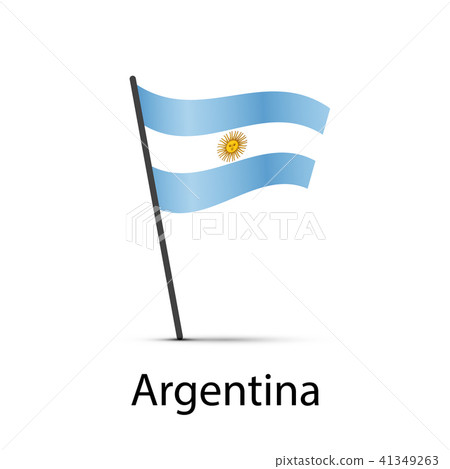 Argentina flag on pole, infographic element Argentina flag on pole, infographic element 41349263