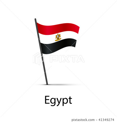 Egypt flag on pole, infographic element on white Egypt flag on pole, infographic element on white 41349274